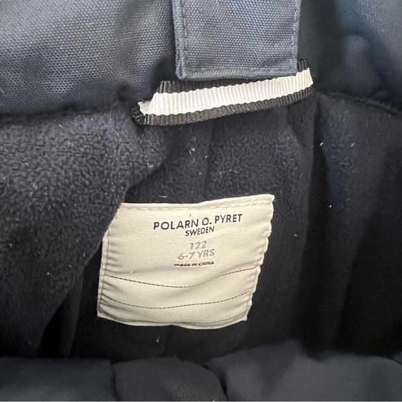 Polarn O. Pyret Kids Navy Snow Pants Suspenders Reflective Ski Pants Size 6–7 - Picture 2 of 7